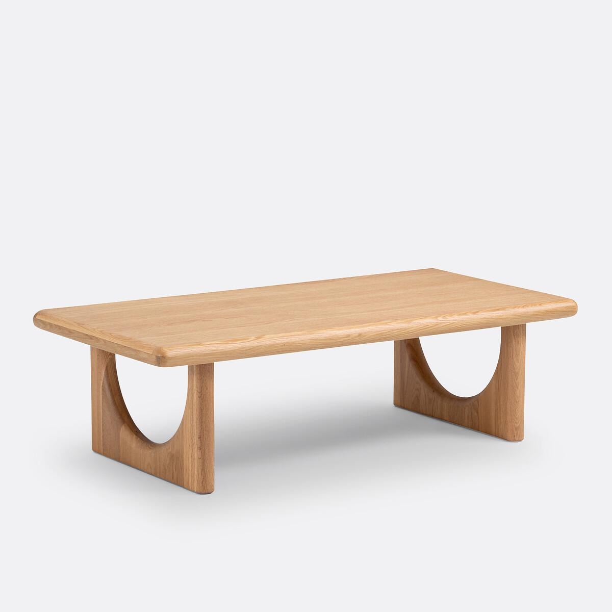 Solid Oak Coffee Table, Organic Modern Japandi Coffee Table, Minimalist Wooden Living Room Table