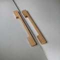 Long Solid Oak Cabinet Handles, Minimalist Wooden Handles for Cabinets and Drawers, Modern Furniture Hardware