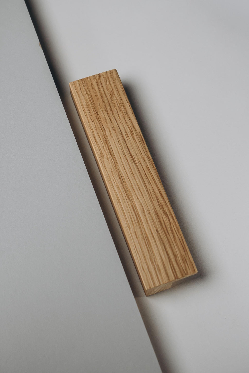 Long Solid Oak Cabinet Handles, Minimalist Wooden Drawer Pulls, Modern Furniture Hardware