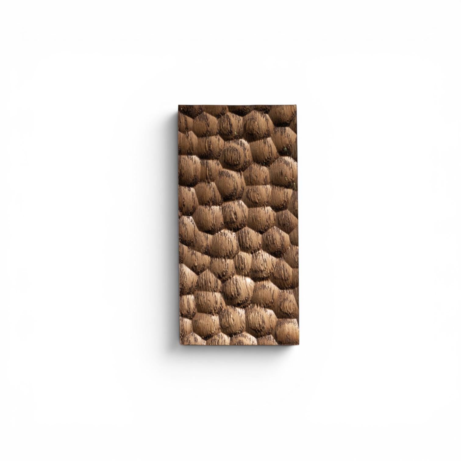 Textured Solid Oak Cabinet Handle, Designer Wooden Drawer Pull, Modern Furniture Hardware
