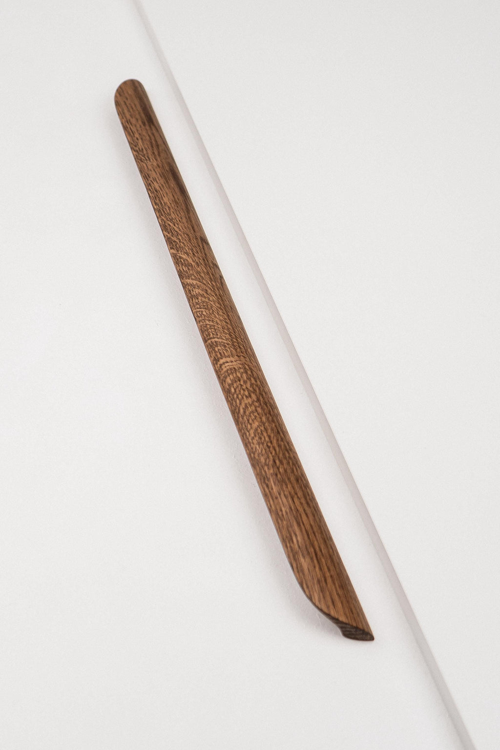 Tide Solid Oak Cabinet Handle, Rounded Wooden Handle for Kitchen Cabinets and Furniture, Walnut Finish