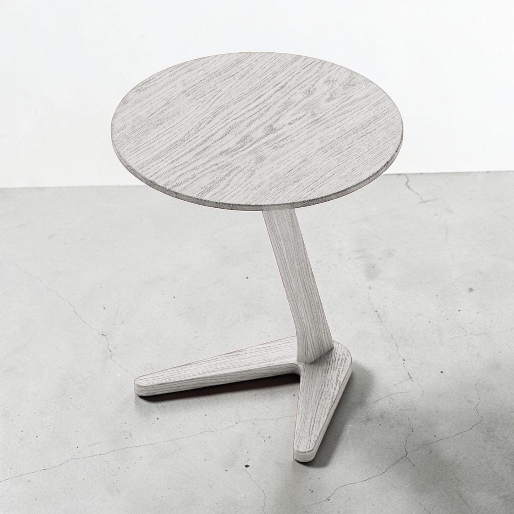 Handcrafted Solid Oak Side Table, Minimalist Wooden Coffee Table