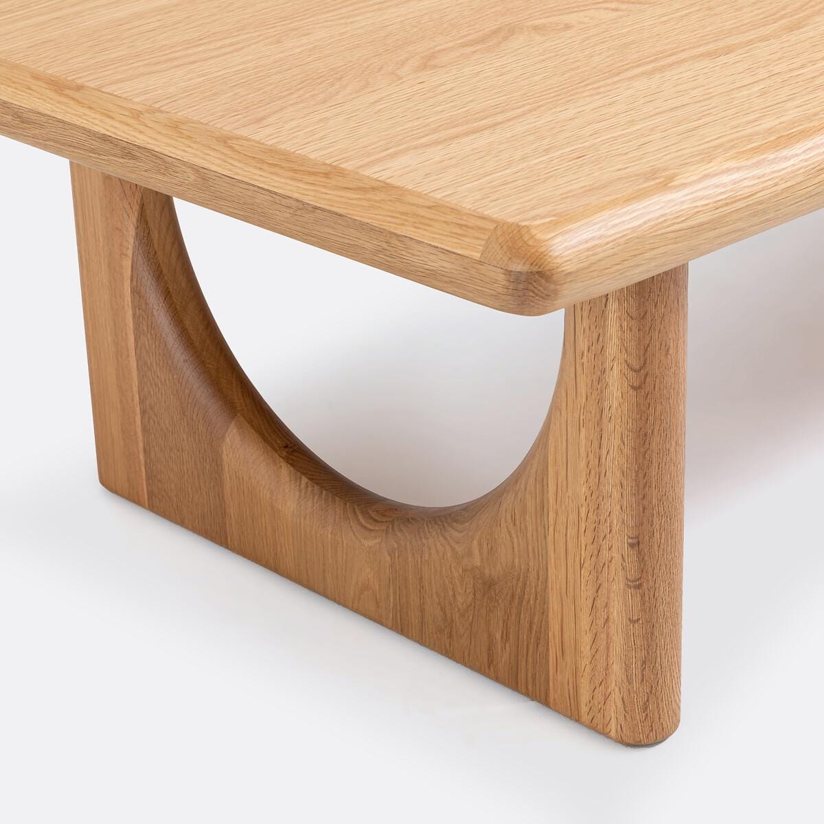 Solid Oak Coffee Table, Organic Modern Japandi Coffee Table, Minimalist Wooden Living Room Table