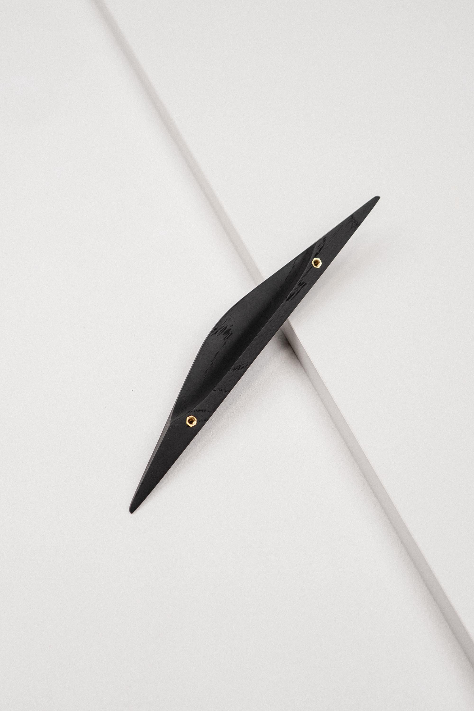 Shard Black Oak Cabinet Handle, Wooden Handle for Kitchen Cabinets and Furniture
