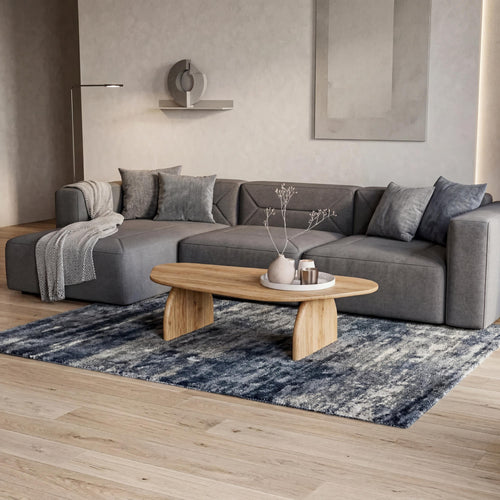 **Solid Oak Coffee Table, Organic Wooden Center Table, Japandi Minimalist Living Room Furniture**