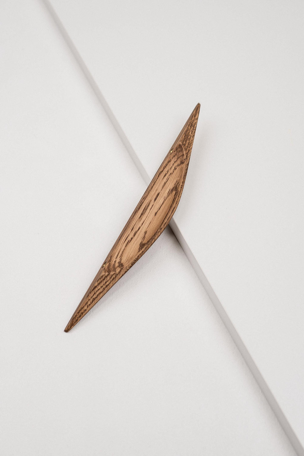 Shard Solid Oak Cabinet Handle, Wooden Kitchen & Cabinet Pull, Walnut Finish