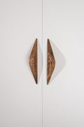 Shard Solid Oak Cabinet Handle, Wooden Kitchen & Cabinet Pull, Walnut Finish
