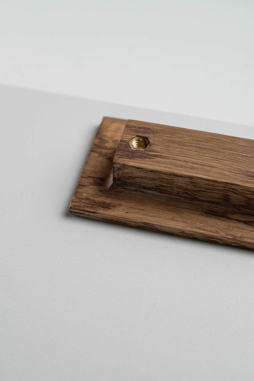 Modern Solid Oak Cabinet Handles, Minimalist Wooden Drawer Pulls, Designer Furniture Hardware