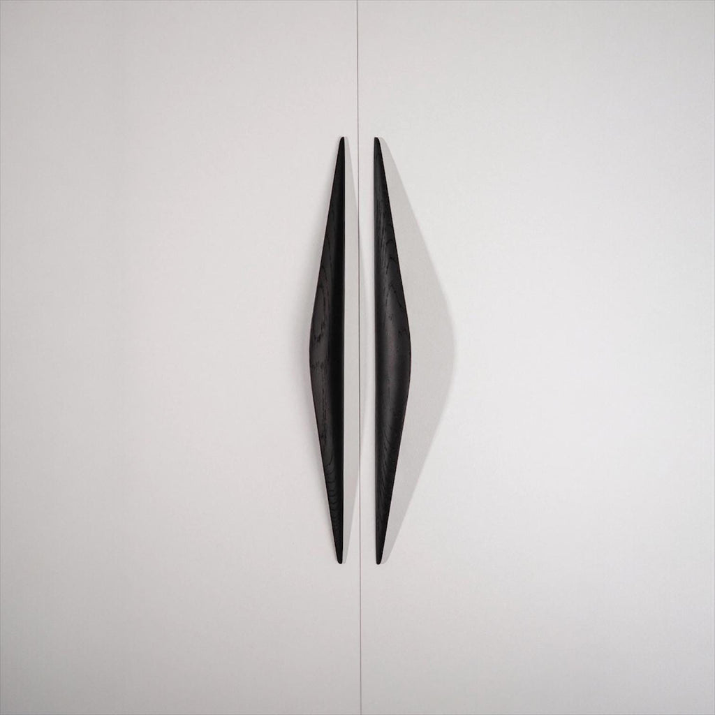 Shard Black Oak Cabinet Handle, Wooden Handle for Kitchen Cabinets and Furniture