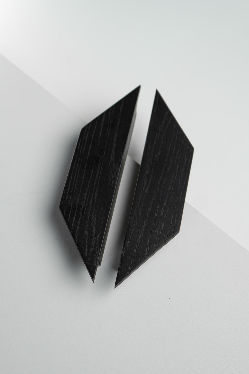 Geometric Solid Oak Cabinet Handles, Diamond-Shaped Wooden Drawer Pulls, Minimalist Cabinet Hardware, Trapezoid Furniture Handles