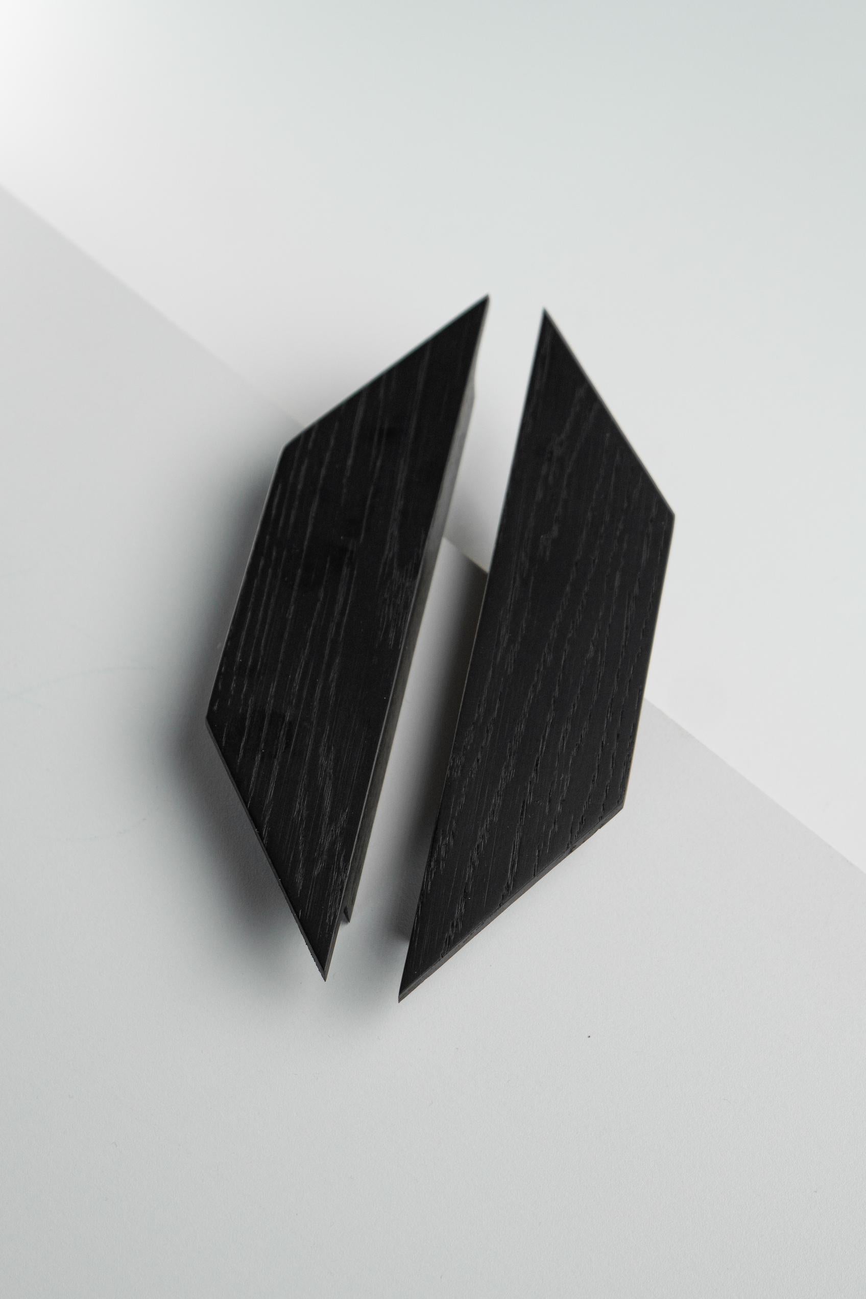 Geometric Solid Oak Cabinet Handles, Diamond-Shaped Wooden Drawer Pulls, Minimalist Cabinet Hardware, Trapezoid Furniture Handles