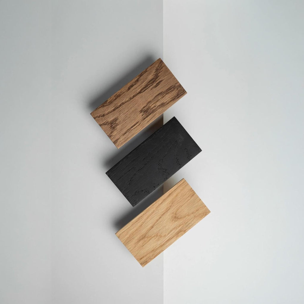 Modern Solid Oak Cabinet Handles, Minimalist Wooden Drawer Pulls, Designer Furniture Hardware
