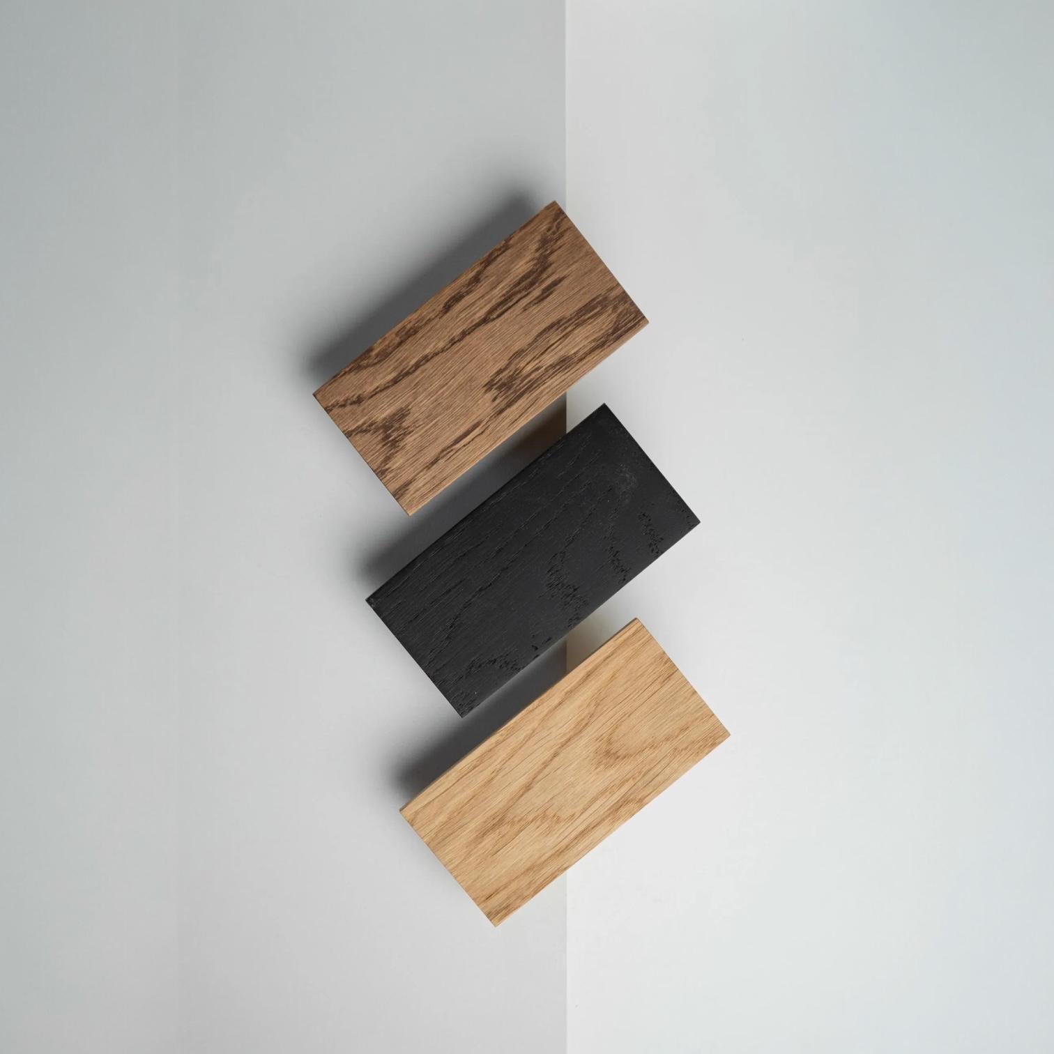Modern Solid Oak Cabinet Handles, Minimalist Wooden Drawer Pulls, Designer Furniture Hardware
