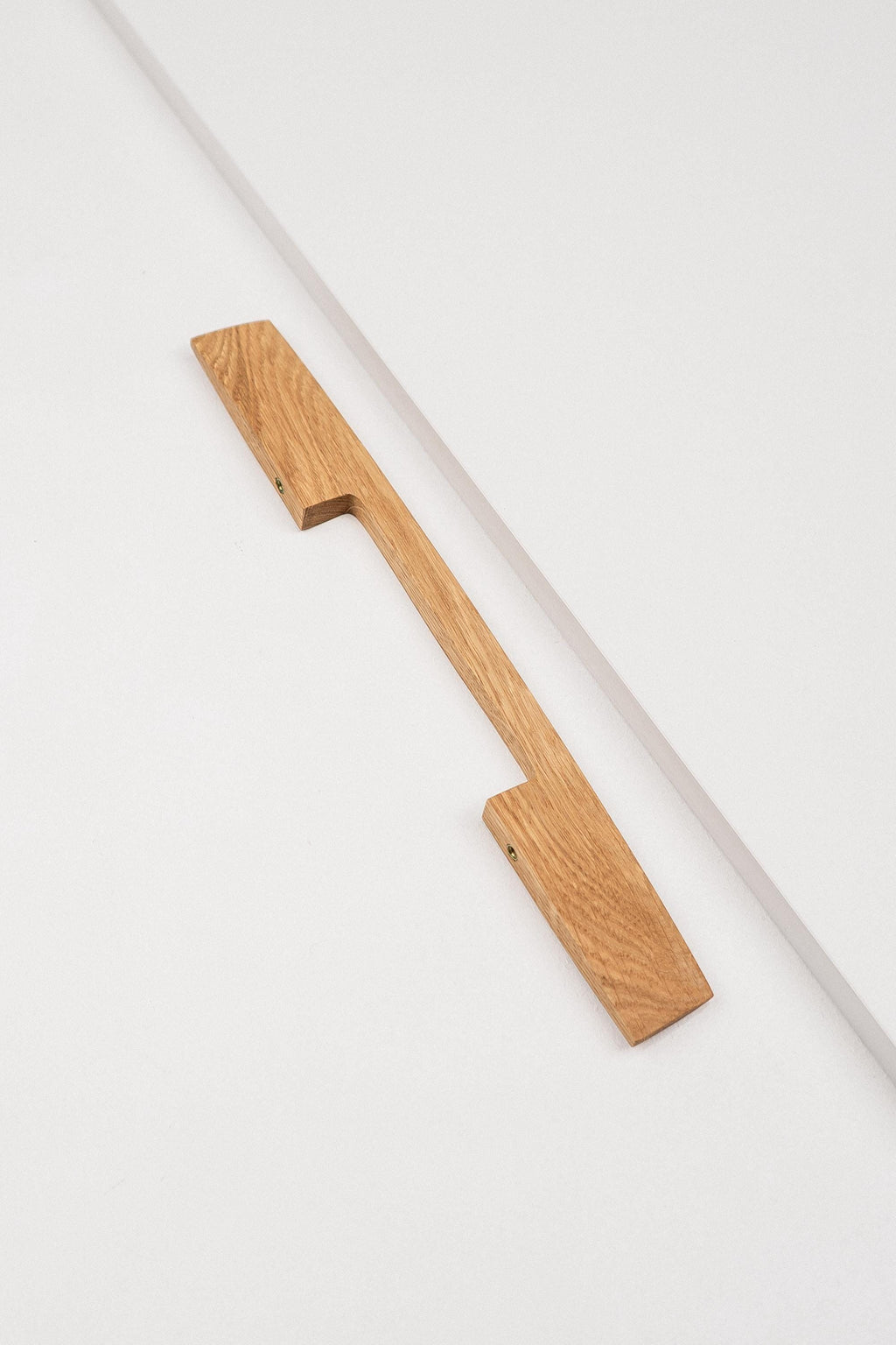 Ridge Solid Oak Cabinet Handle, Geometric Wooden Handle for Kitchen Cabinets and Furniture