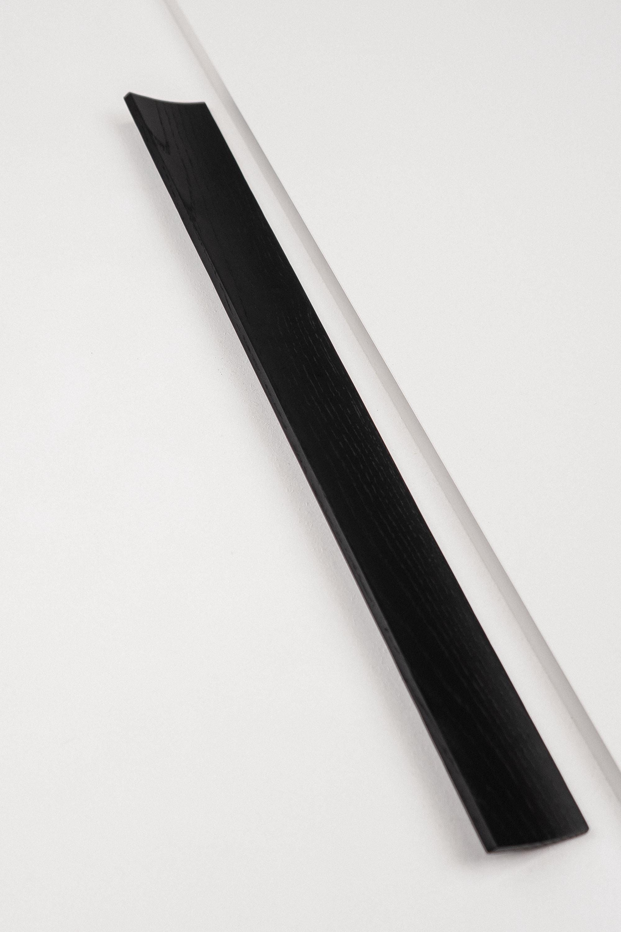 Plank Solid Oak Cabinet Handle, Black Wooden Furniture Handle