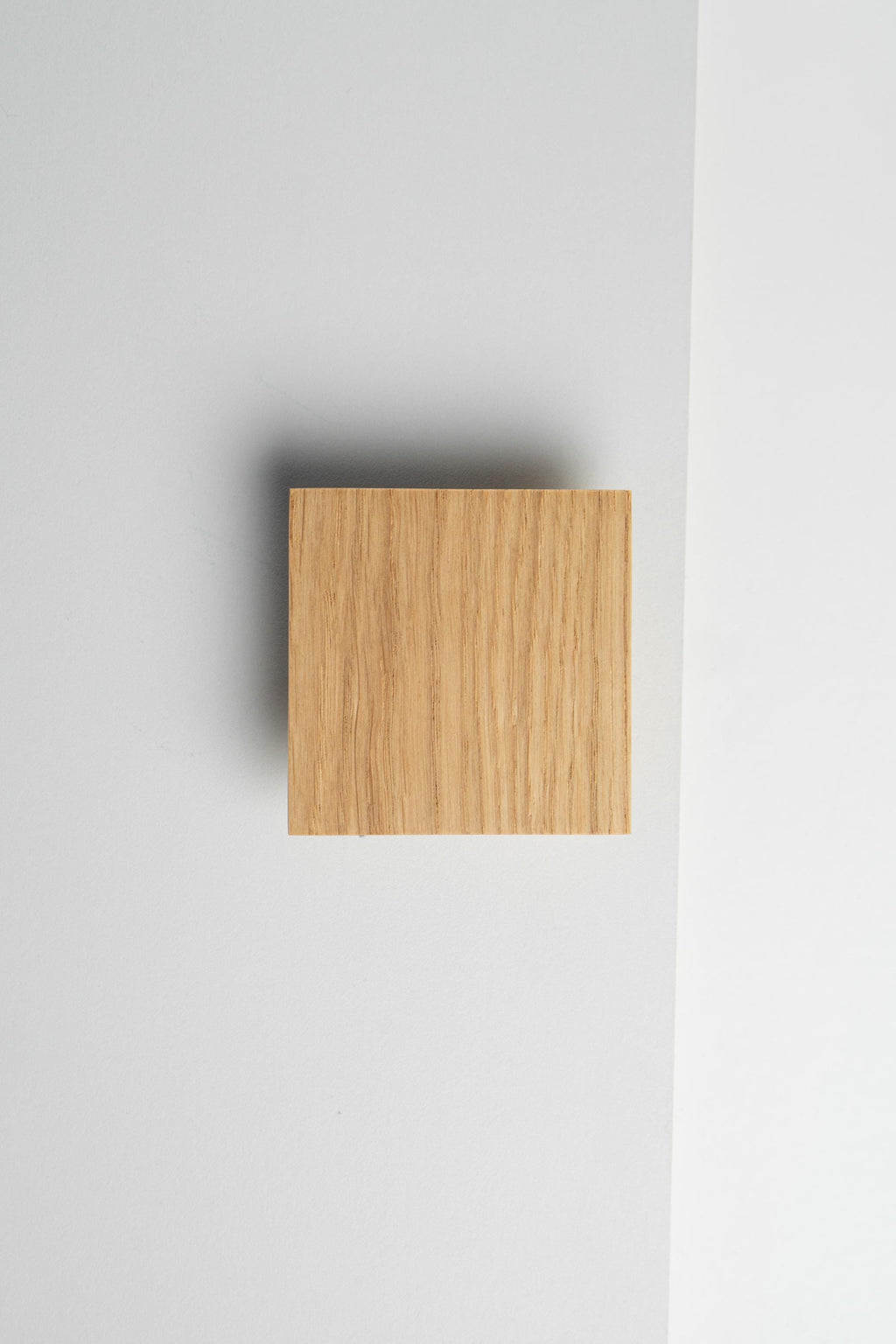 Square Solid Oak Cabinet Handle, Minimalist Wooden Drawer Pull, Modern Furniture Hardware