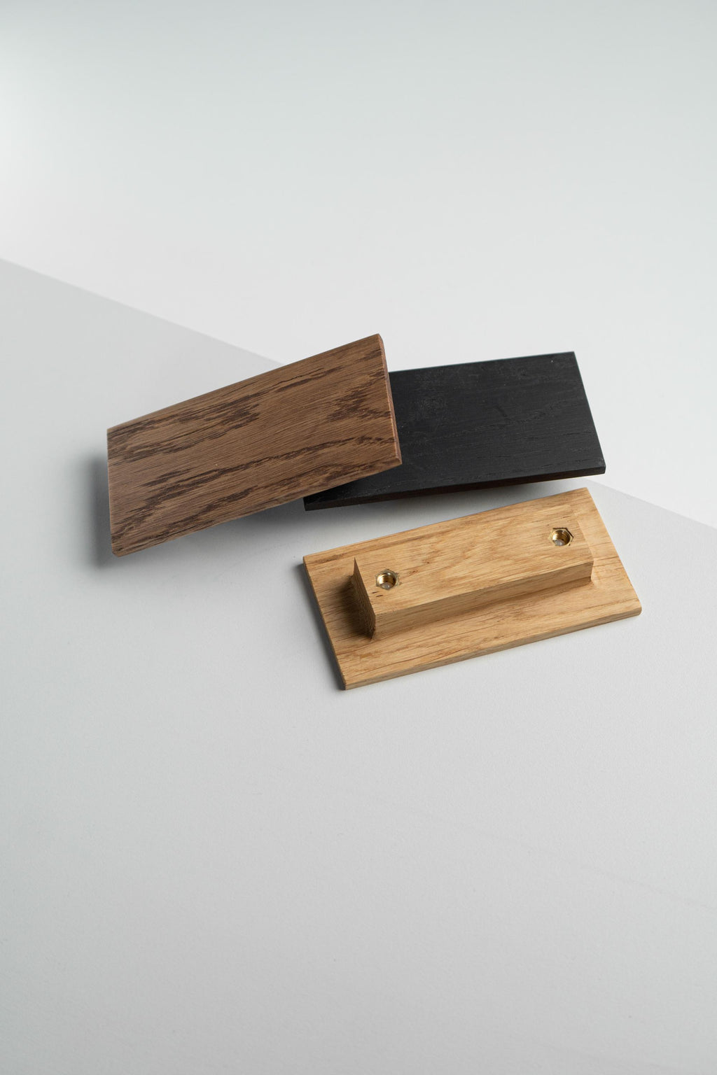 Modern Solid Oak Cabinet Handles, Minimalist Wooden Drawer Pulls, Designer Furniture Hardware