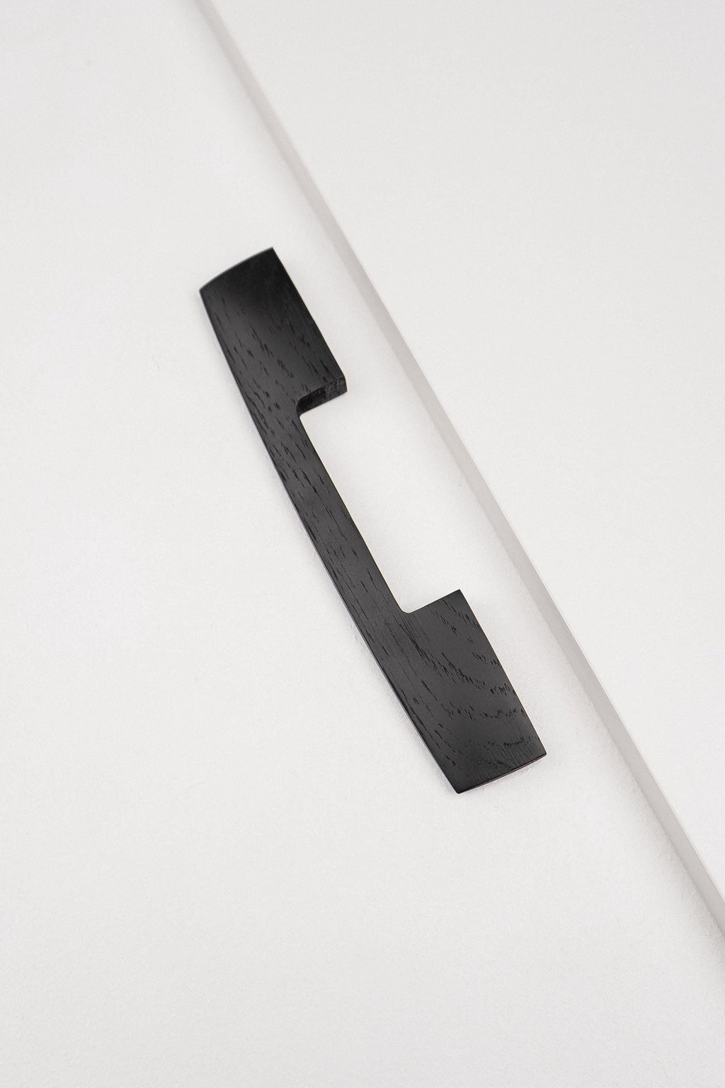 Ridge Black Oak Cabinet Handle, Geometric Wooden Handle for Kitchen Cabinets and Furniture