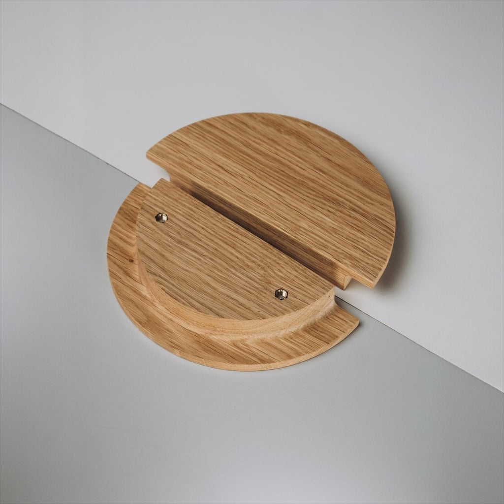 Wooden Cabinet Handles, Minimalist Round Solid Oak Handles, Modern Drawer Pulls, Contemporary Furniture Hardware