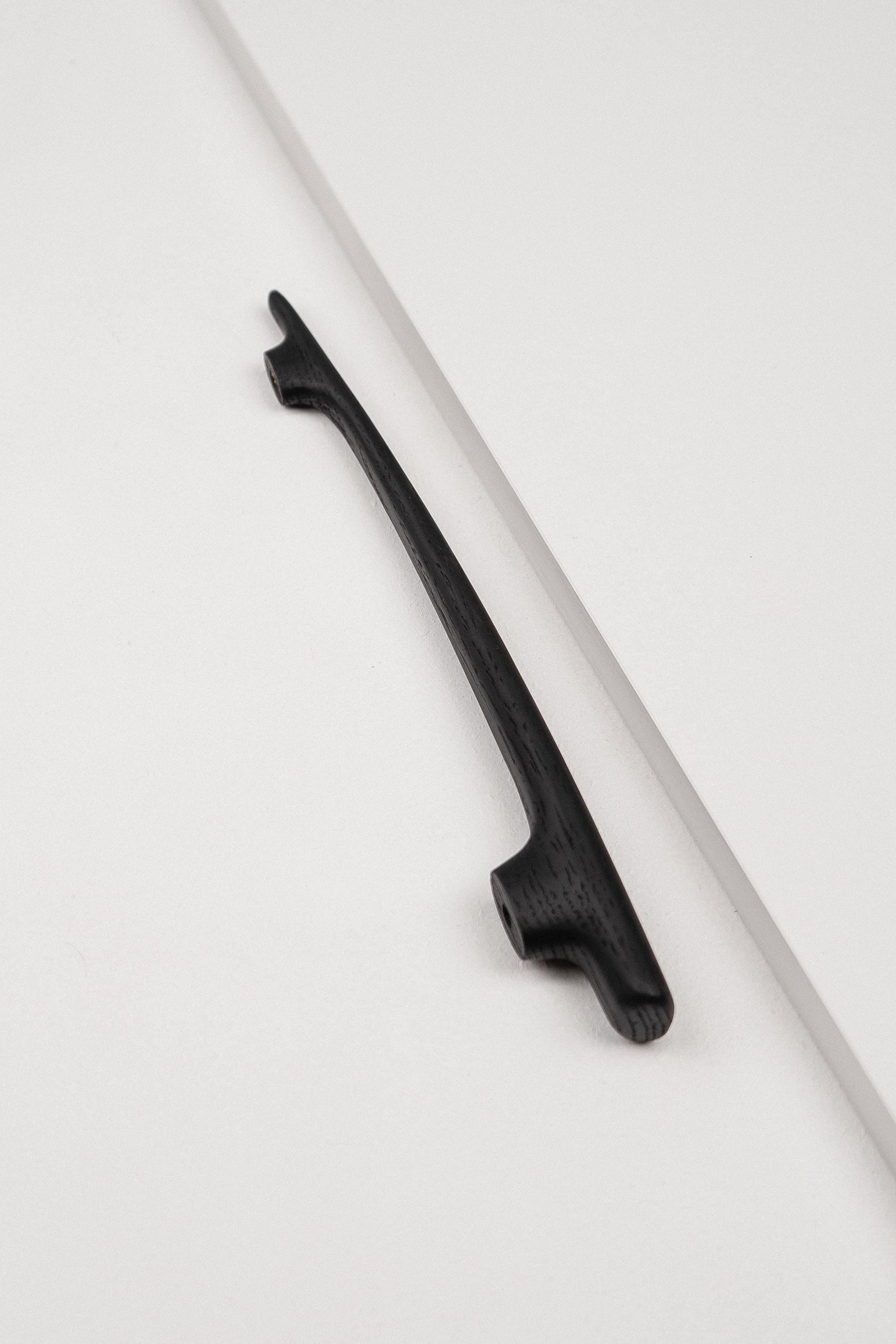 Glide Black Oak Cabinet Handle, Long Wooden Handle for Kitchen Cabinets and Furniture