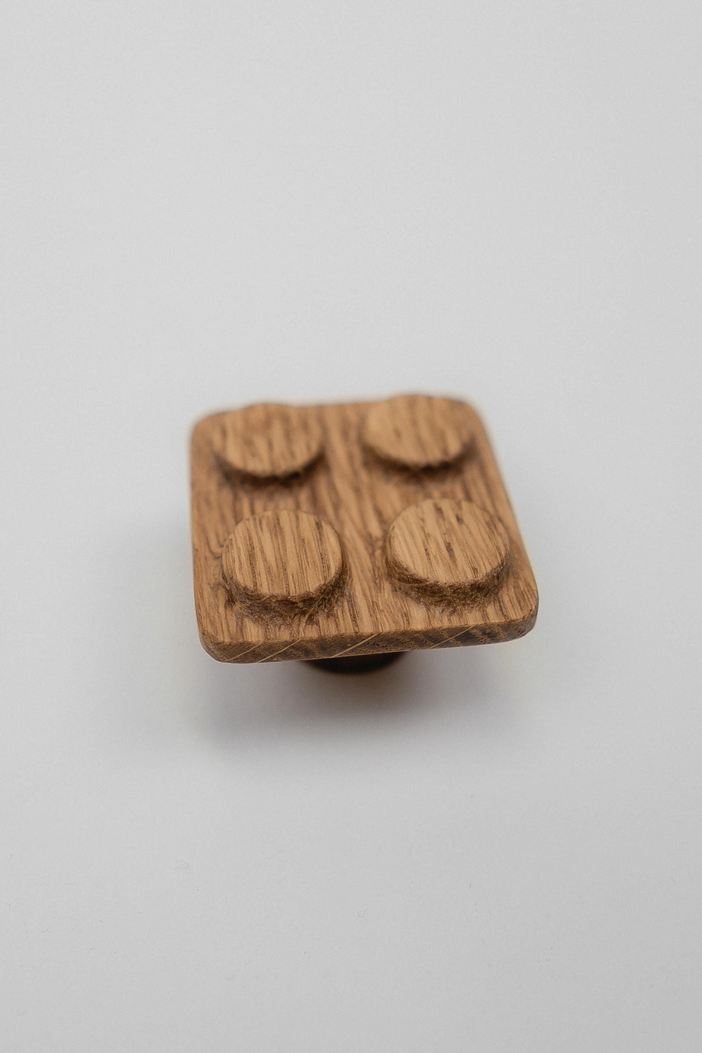 Solid Oak Building Block Cabinet Knob, Wooden Kids Furniture Handle for Cabinets and Dressers