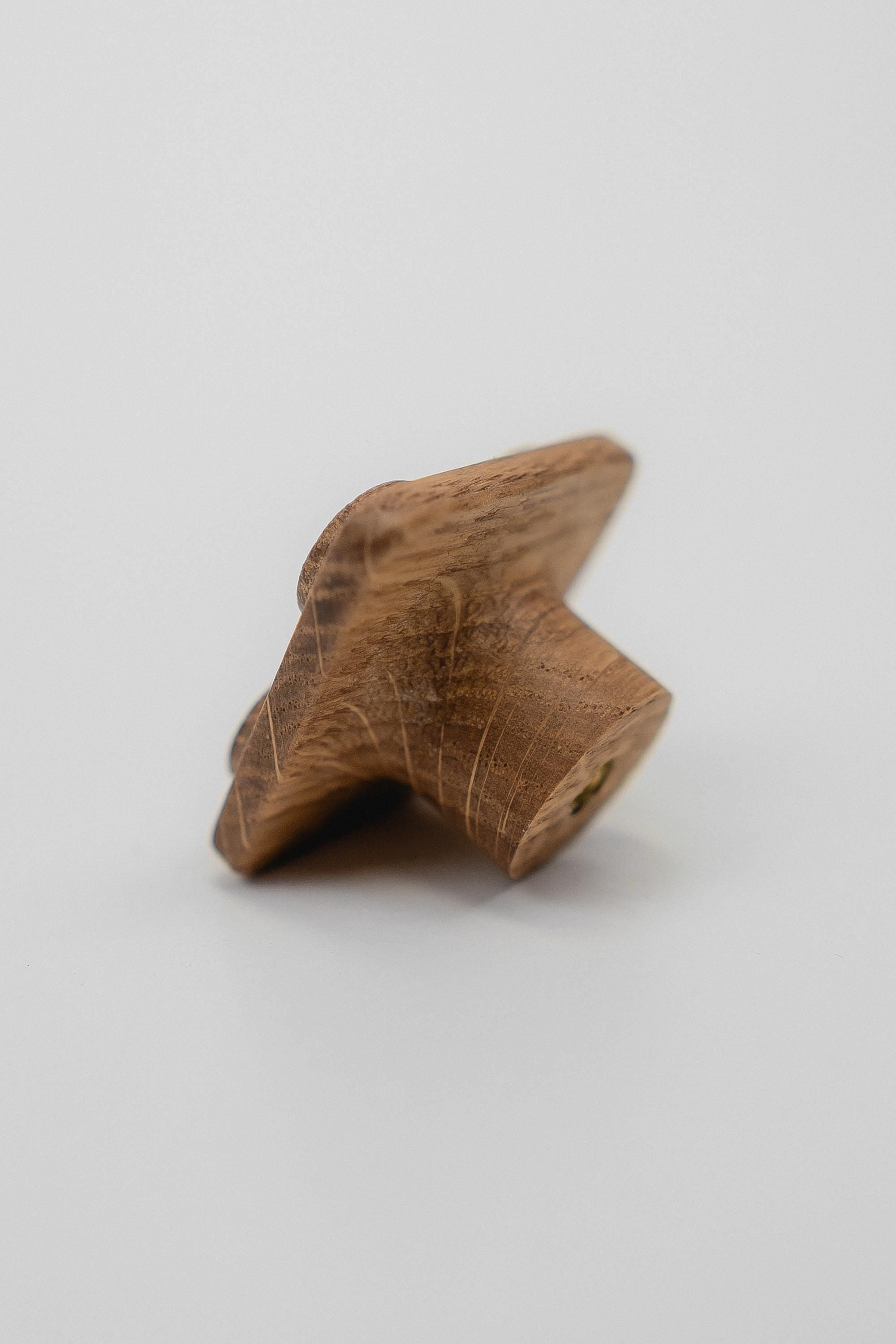 Solid Oak Building Block Cabinet Knob, Wooden Kids Furniture Handle for Cabinets and Dressers