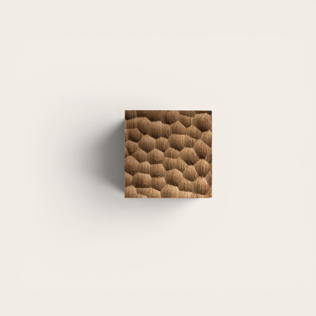 Textured Solid Oak Cabinet Handle, Designer Wooden Drawer Pull, Modern Furniture Hardware