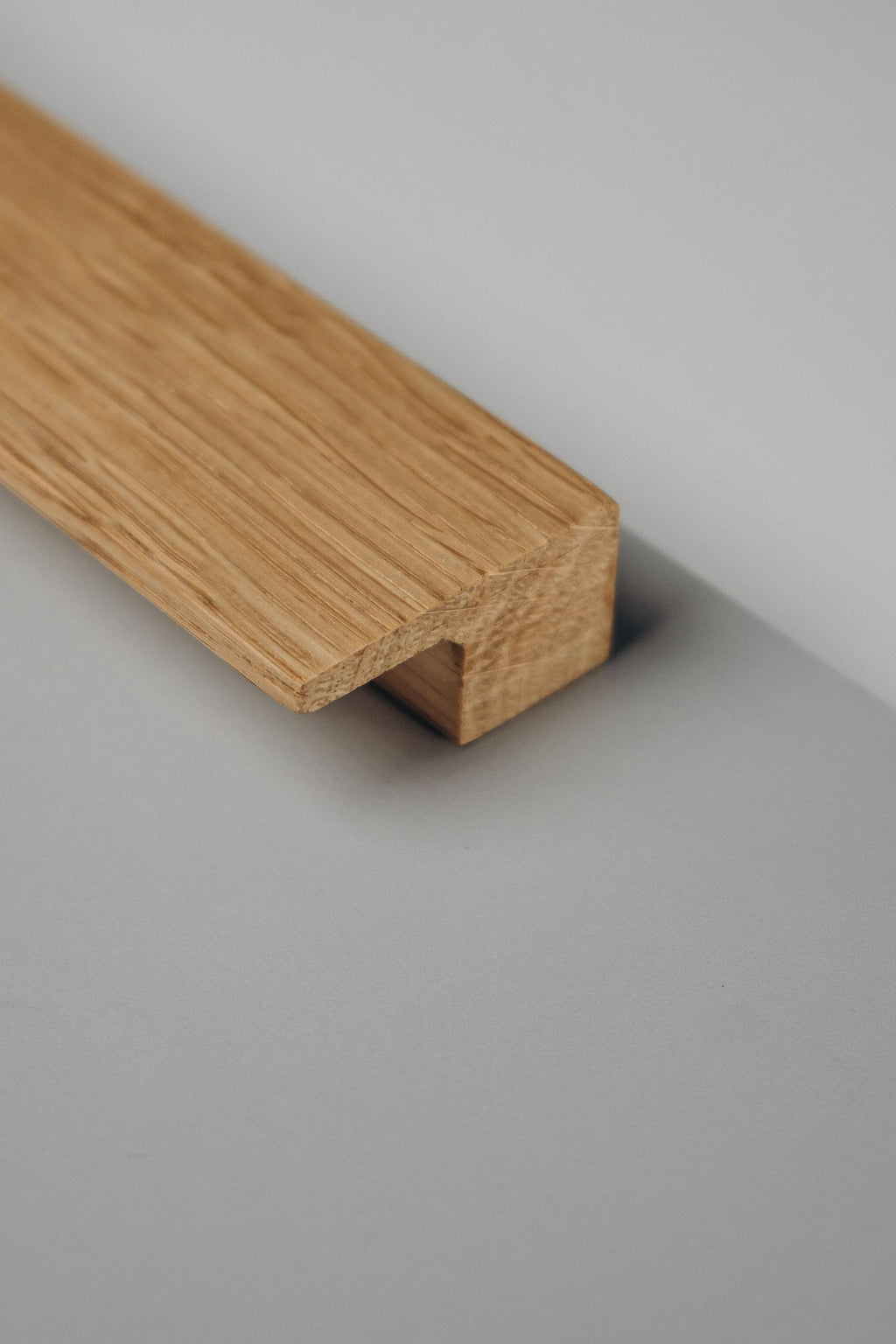 Long Solid Oak Cabinet Handles, Minimalist Wooden Drawer Pulls, Modern Furniture Hardware