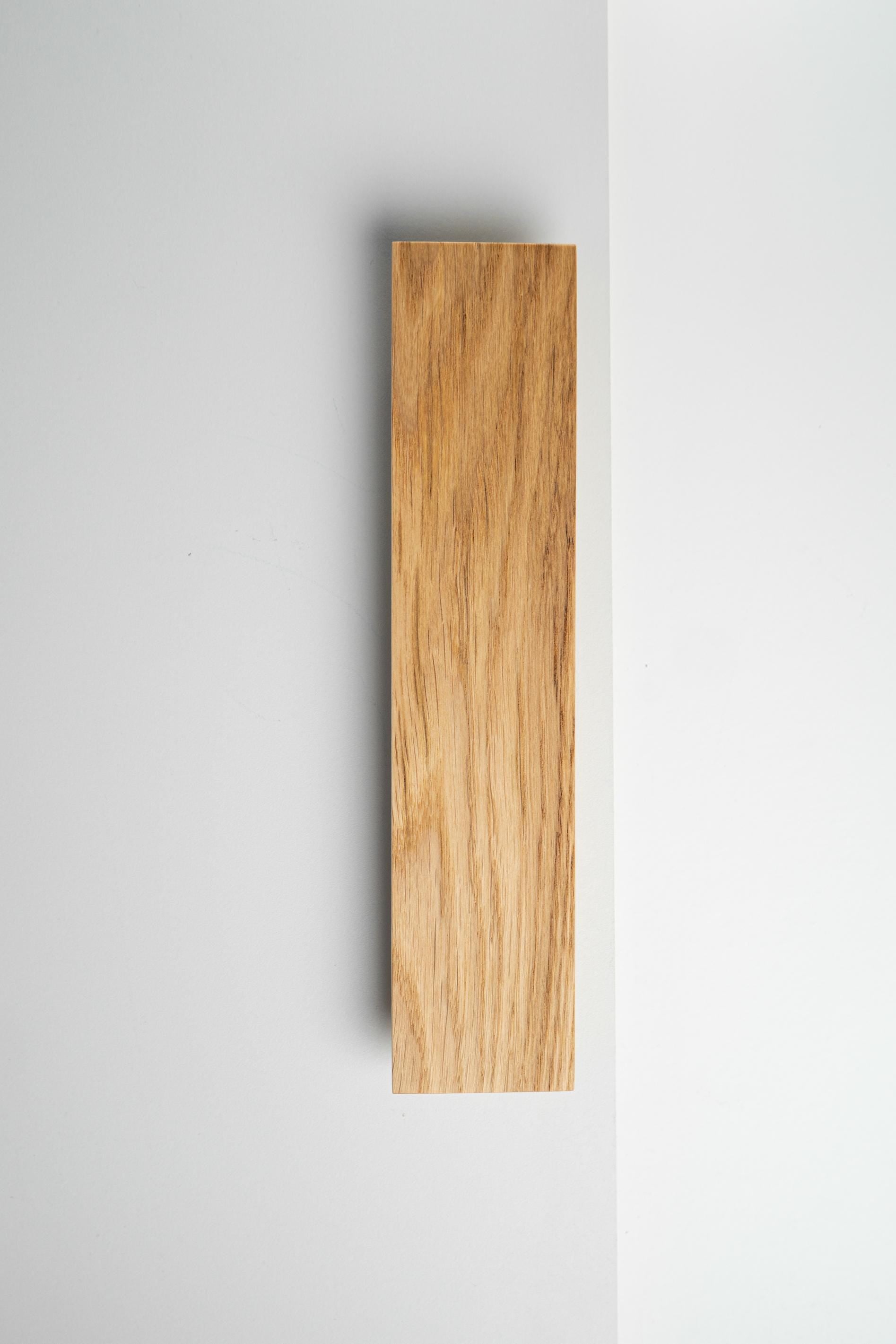 Modern Solid Oak Cabinet Handles, Minimalist Wooden Drawer Pulls, Designer Furniture Hardware