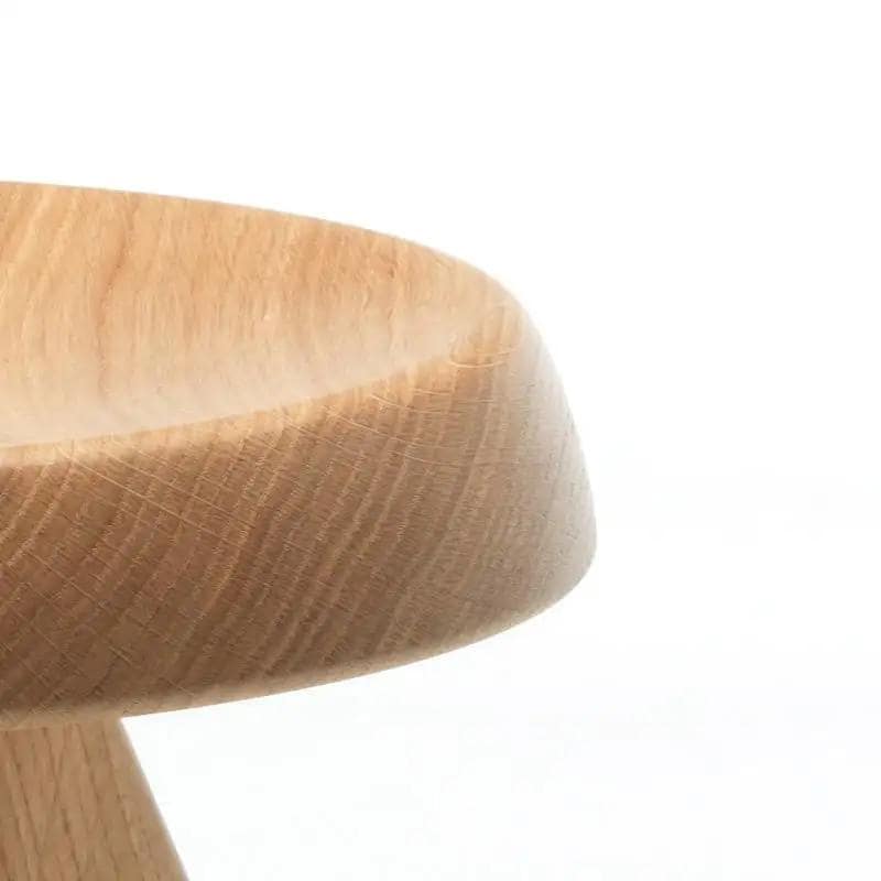 Meribel Solid Oak Stool, Round Wooden Stool Inspired by Charlotte Perriand