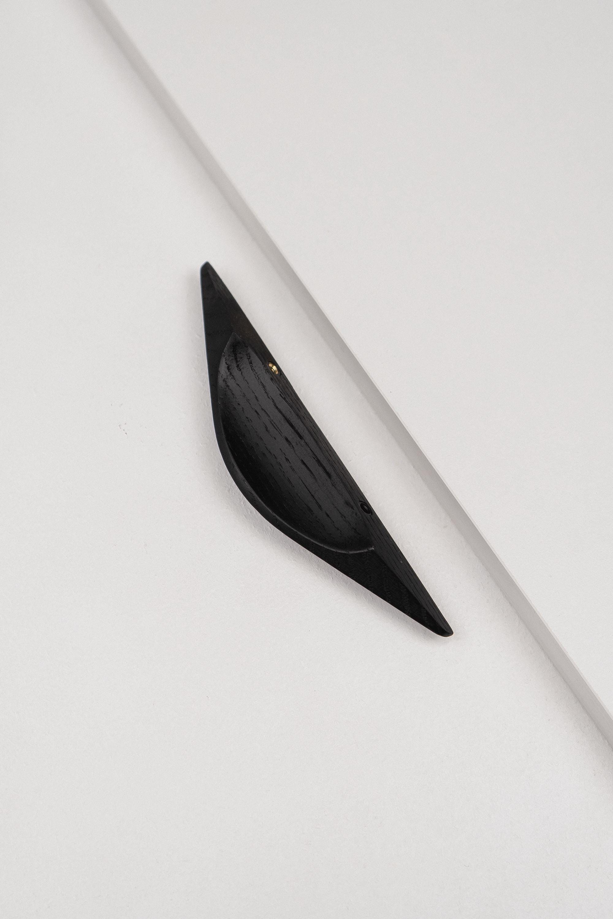 Shard Black Oak Cabinet Handle, Wooden Handle for Kitchen Cabinets and Furniture