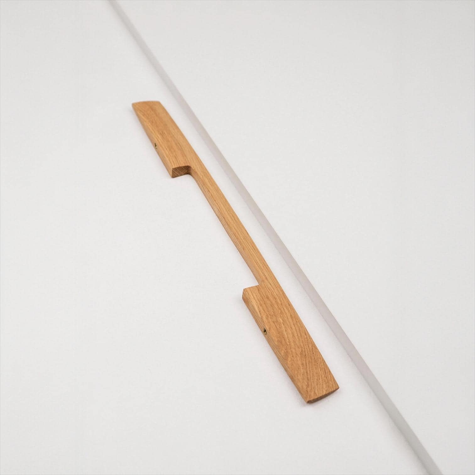 Ridge Solid Oak Cabinet Handle, Geometric Wooden Handle for Kitchen Cabinets and Furniture