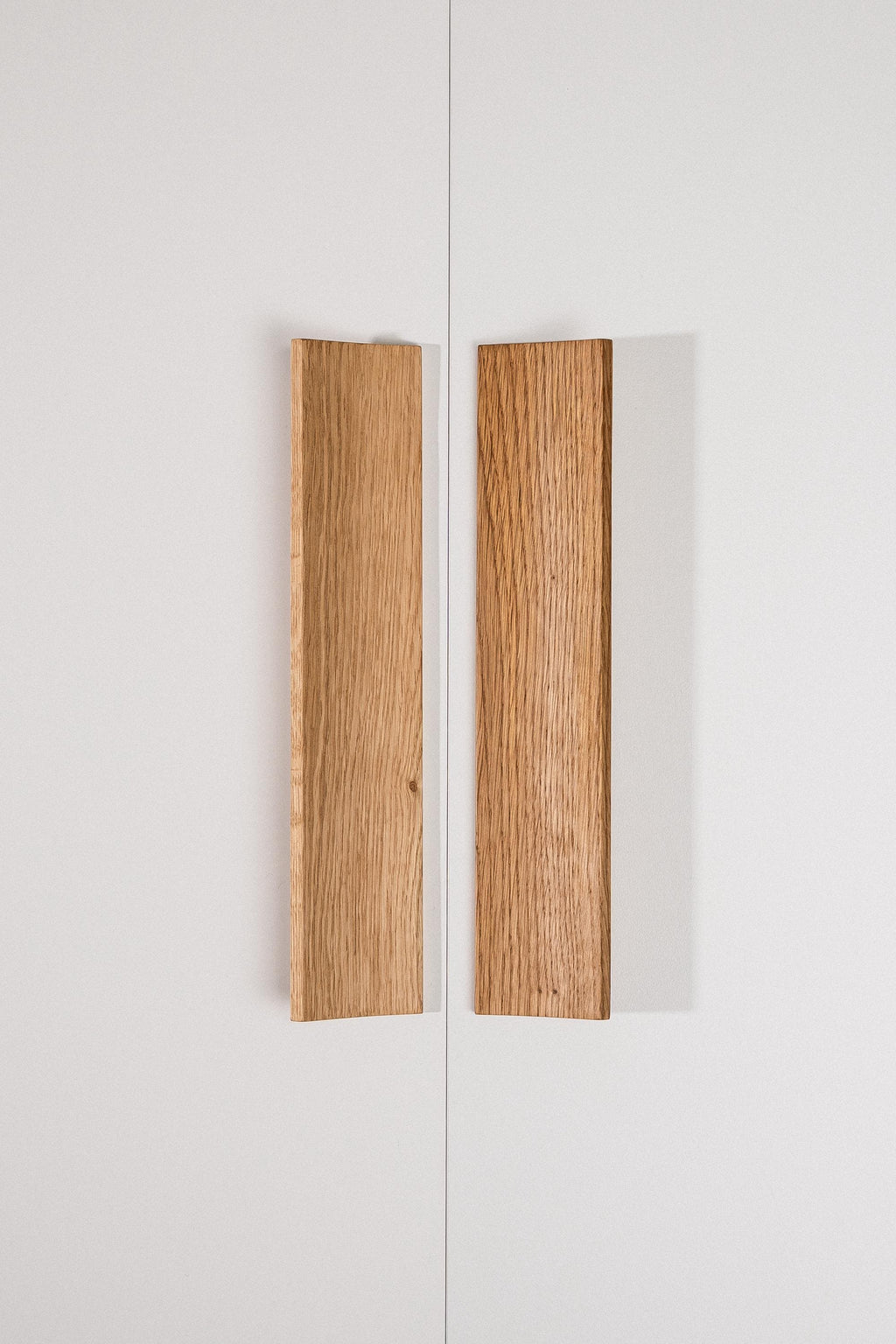 Plank Solid Oak Cabinet Handle, Long Wooden Furniture Handle, Walnut Finish