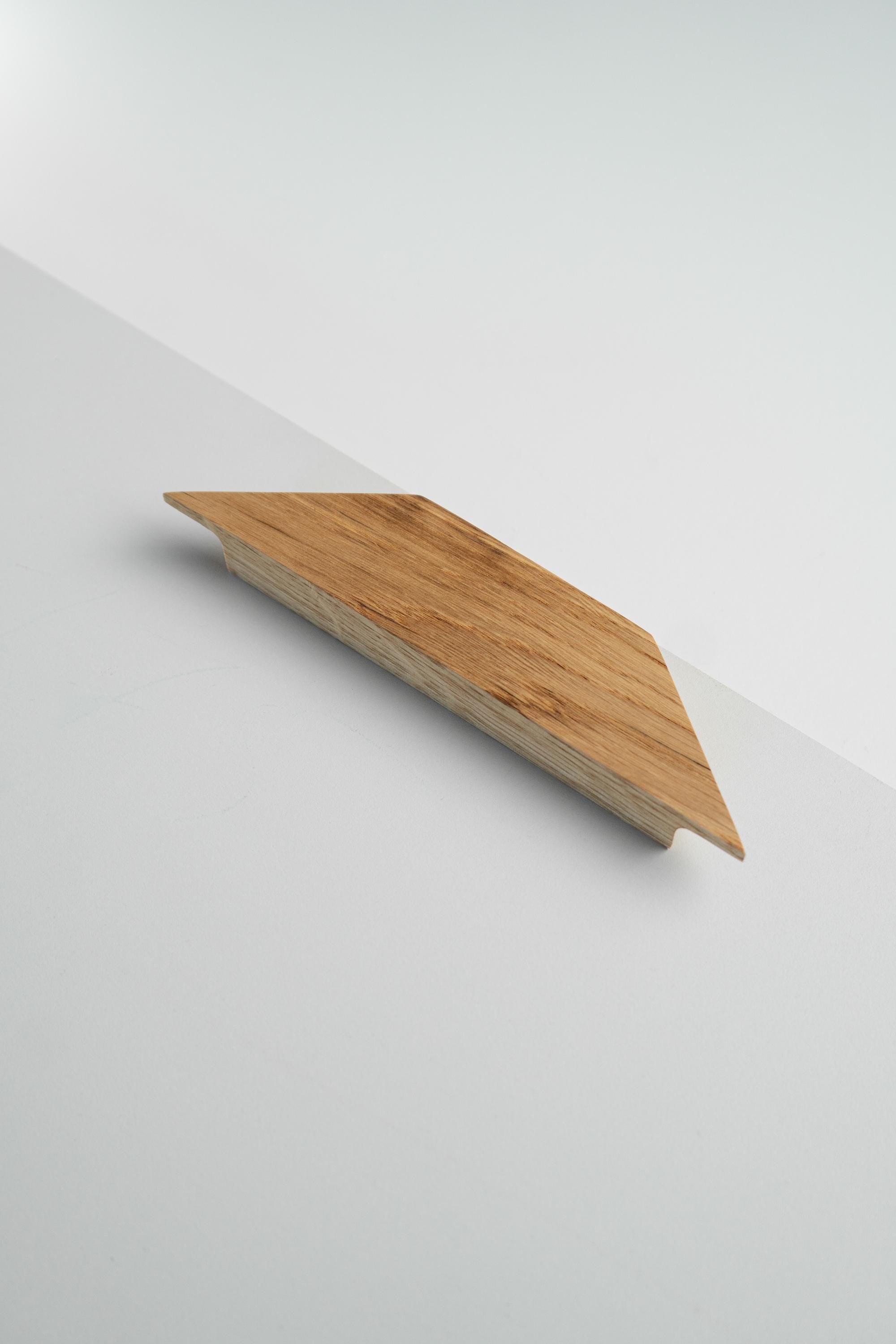 Geometric Solid Oak Cabinet Handles, Diamond-Shaped Wooden Drawer Pulls, Minimalist Cabinet Hardware, Trapezoid Furniture Handles