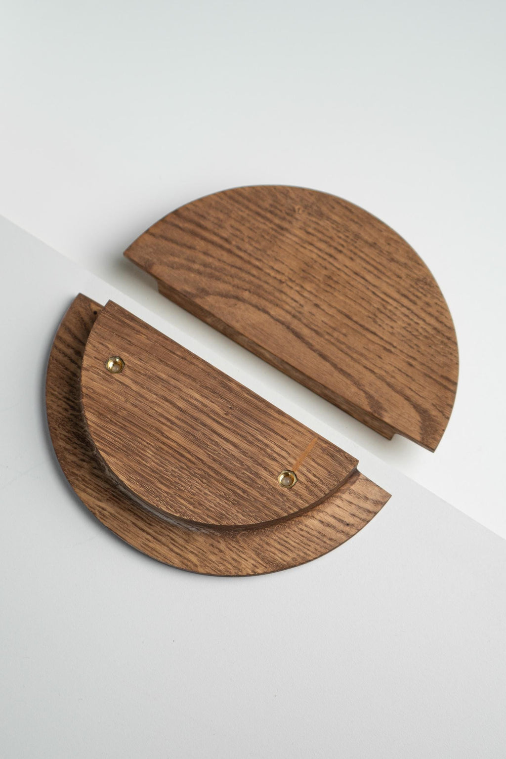Wooden Cabinet Handles, Minimalist Round Solid Oak Handles, Modern Drawer Pulls, Contemporary Furniture Hardware