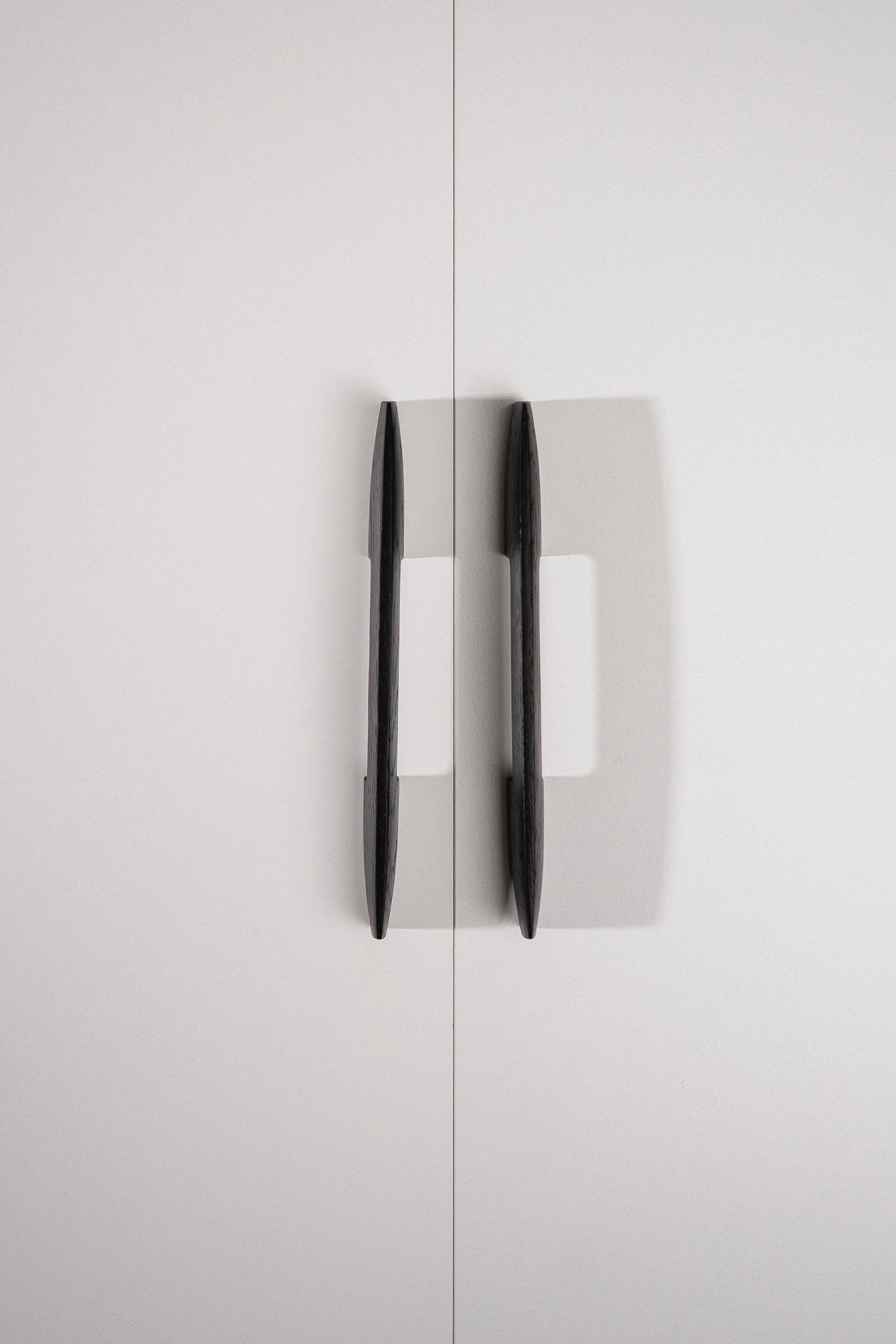 Ridge Black Oak Cabinet Handle, Geometric Wooden Handle for Kitchen Cabinets and Furniture