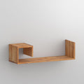 Asymmetrical Floating Solid Oak Shelf, Modern Minimalist Wooden Wall Décor
