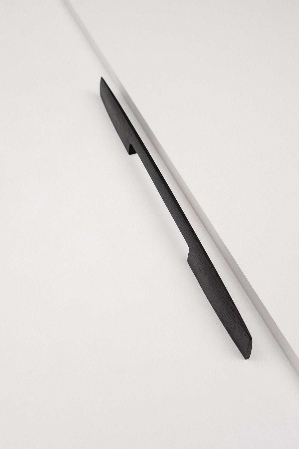 Ridge Black Oak Cabinet Handle, Geometric Wooden Handle for Kitchen Cabinets and Furniture