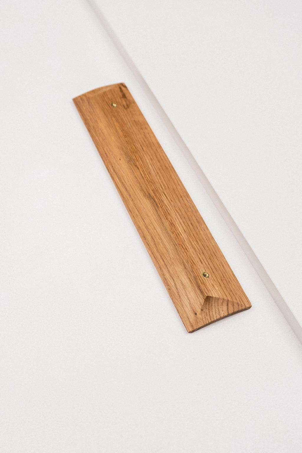 Plank Solid Oak Cabinet Handle, Long Wooden Furniture Handle, Walnut Finish