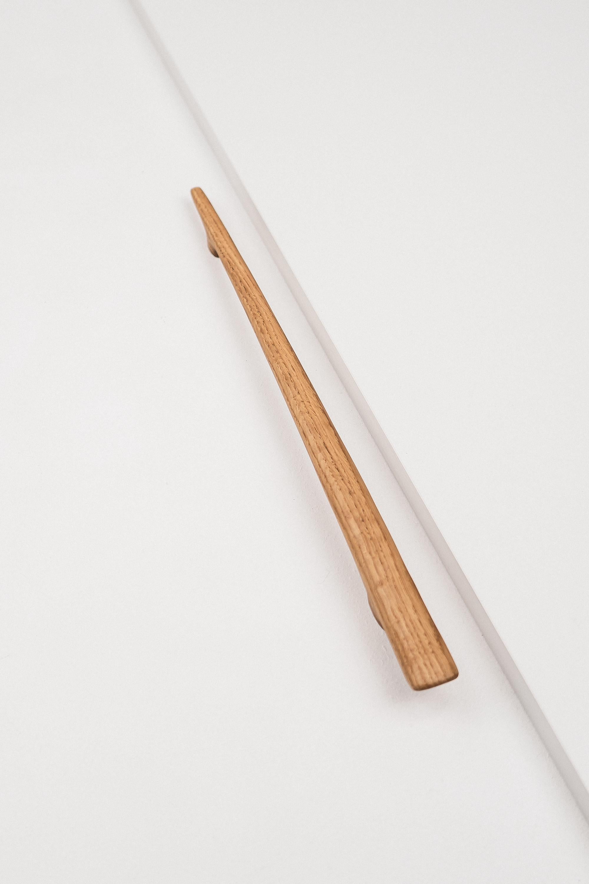 Glide Solid Oak Cabinet Handle, Long Wooden Handle for Kitchen Cabinets and Furniture