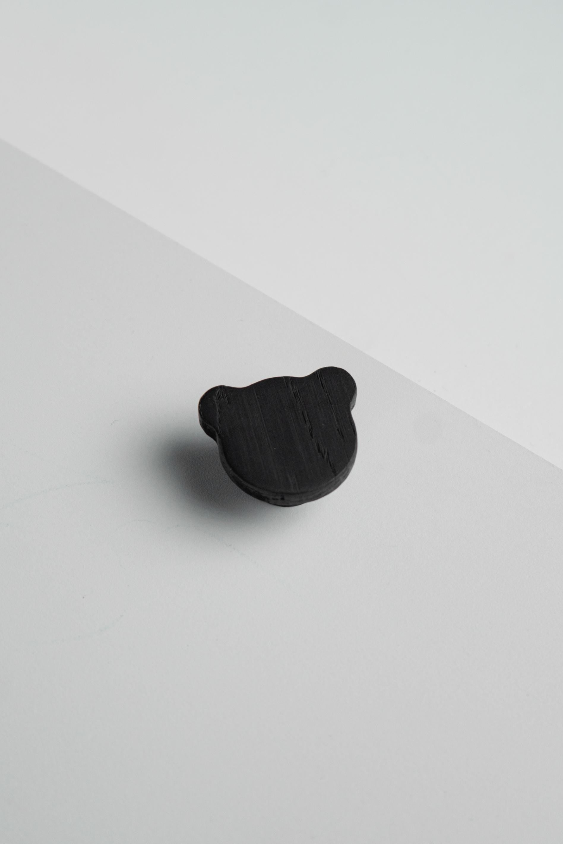Bear Wooden Cabinet Knob, Solid Oak Kids Furniture Knob, Nursery Dresser and Wardrobe Handle
