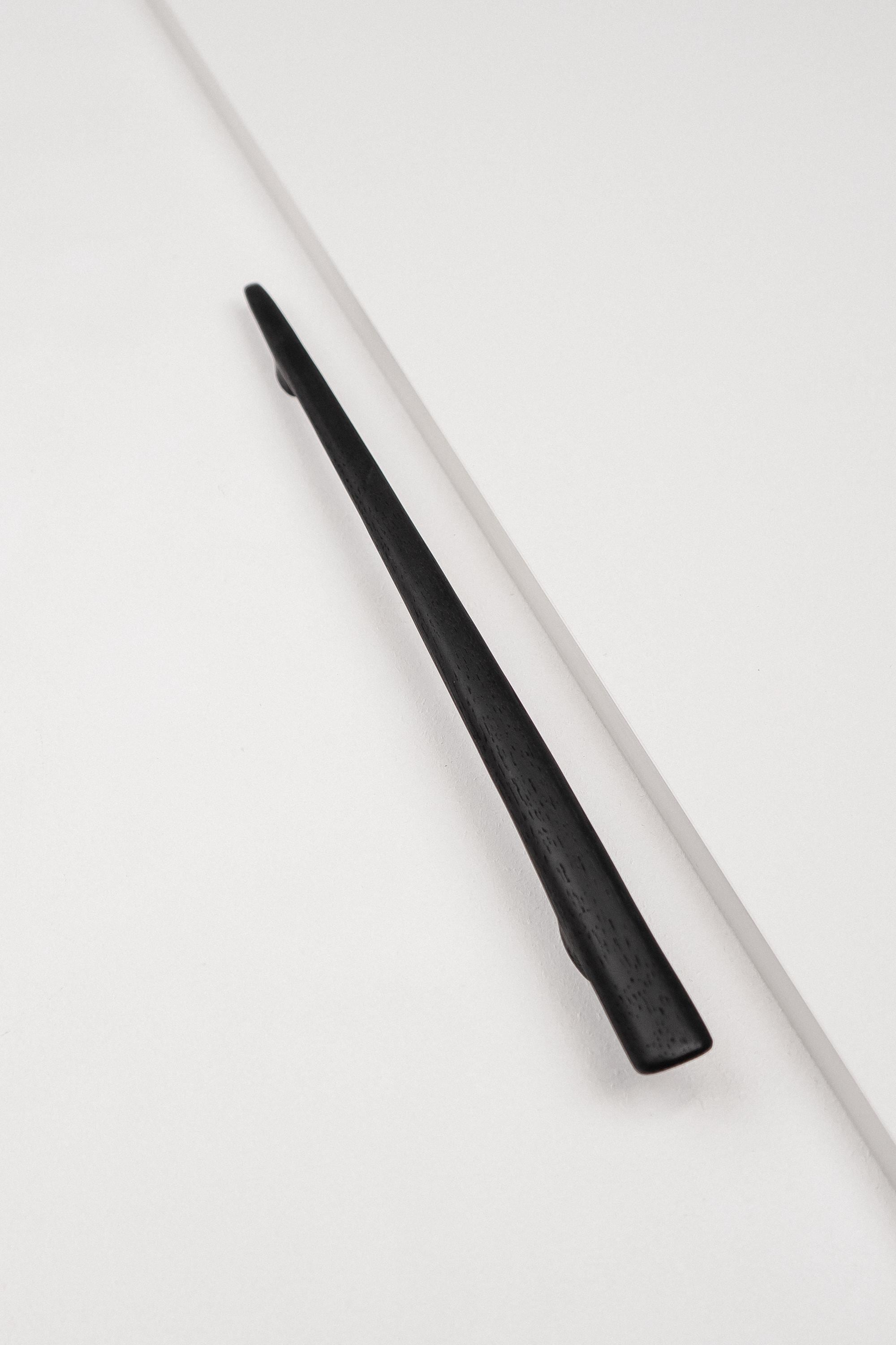 Glide Black Oak Cabinet Handle, Long Wooden Handle for Kitchen Cabinets and Furniture