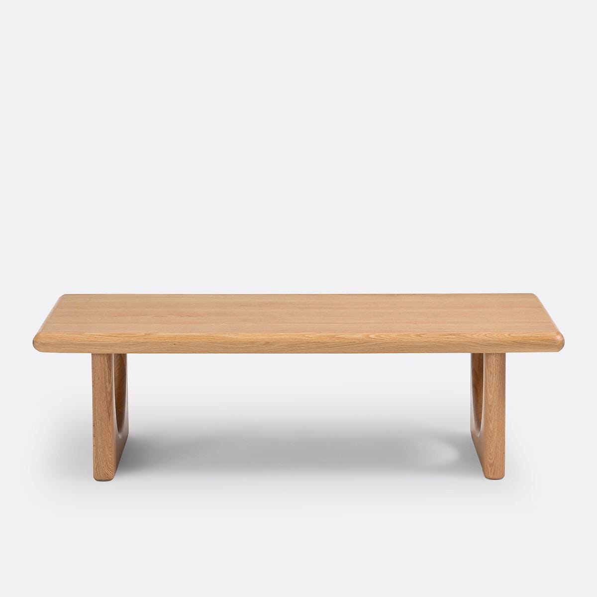 Solid Oak Coffee Table, Organic Modern Japandi Coffee Table, Minimalist Wooden Living Room Table