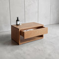 Solid Oak Nightstand with Drawer, Minimalist Bedside Table for Modern Bedrooms