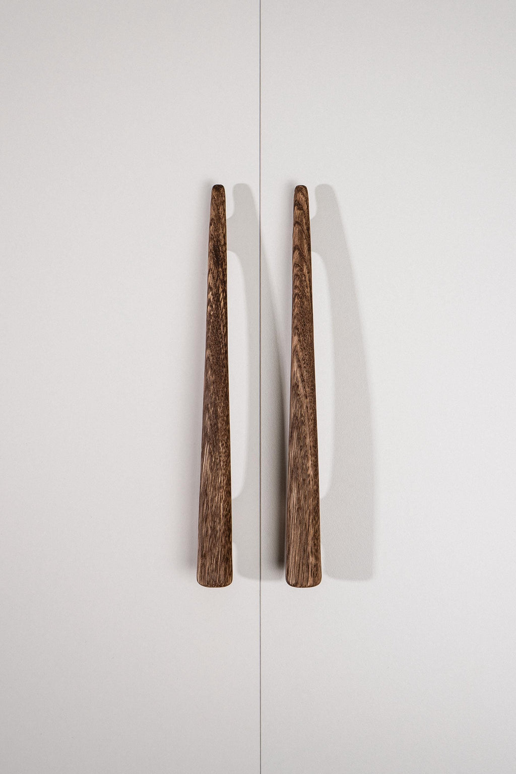 Glide Solid Oak Cabinet Handle, Long Wooden Handle for Kitchen Cabinets and Furniture, Walnut Finish