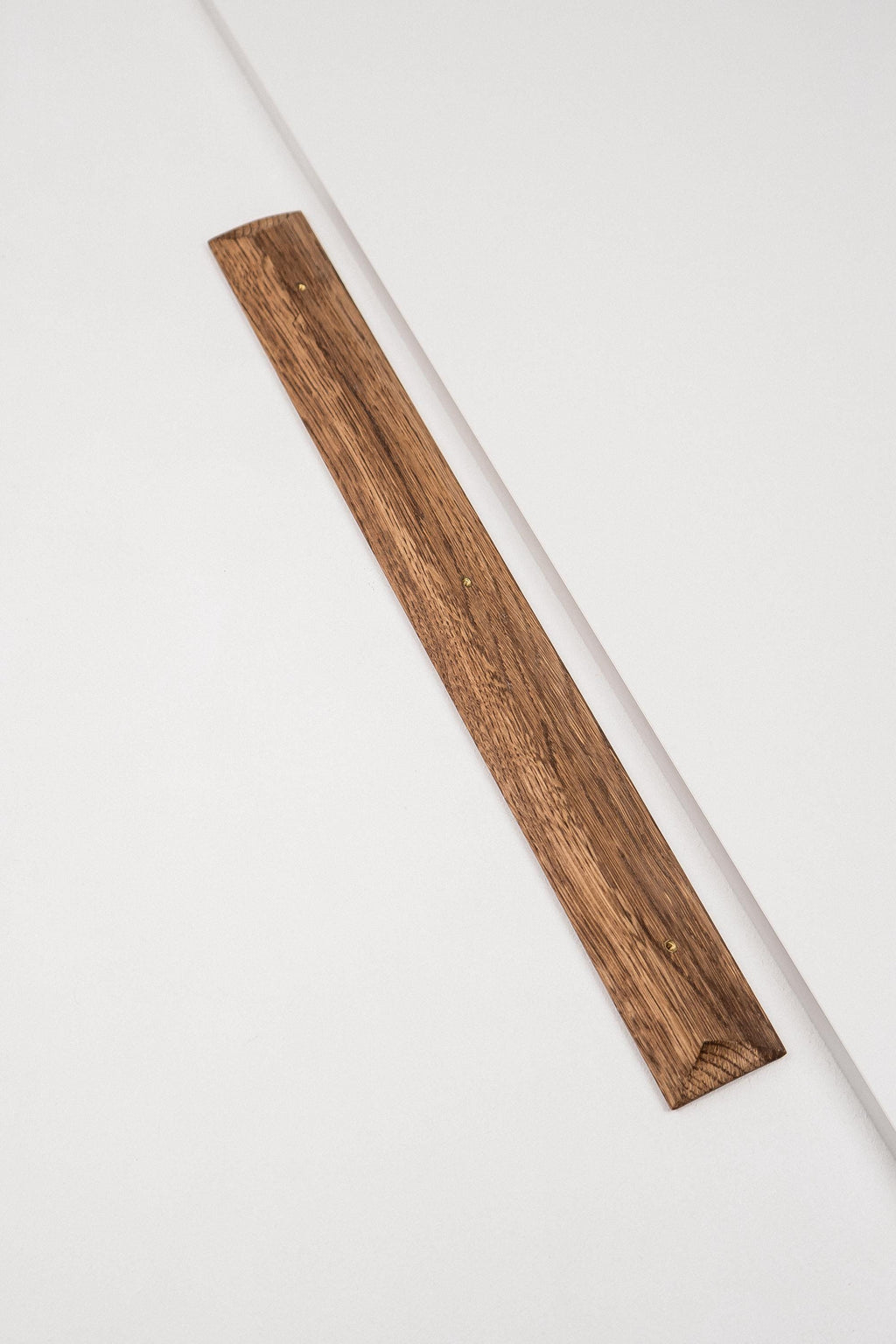 Plank Solid Oak Cabinet Handle, Long Wooden Furniture Handle, Walnut Finish