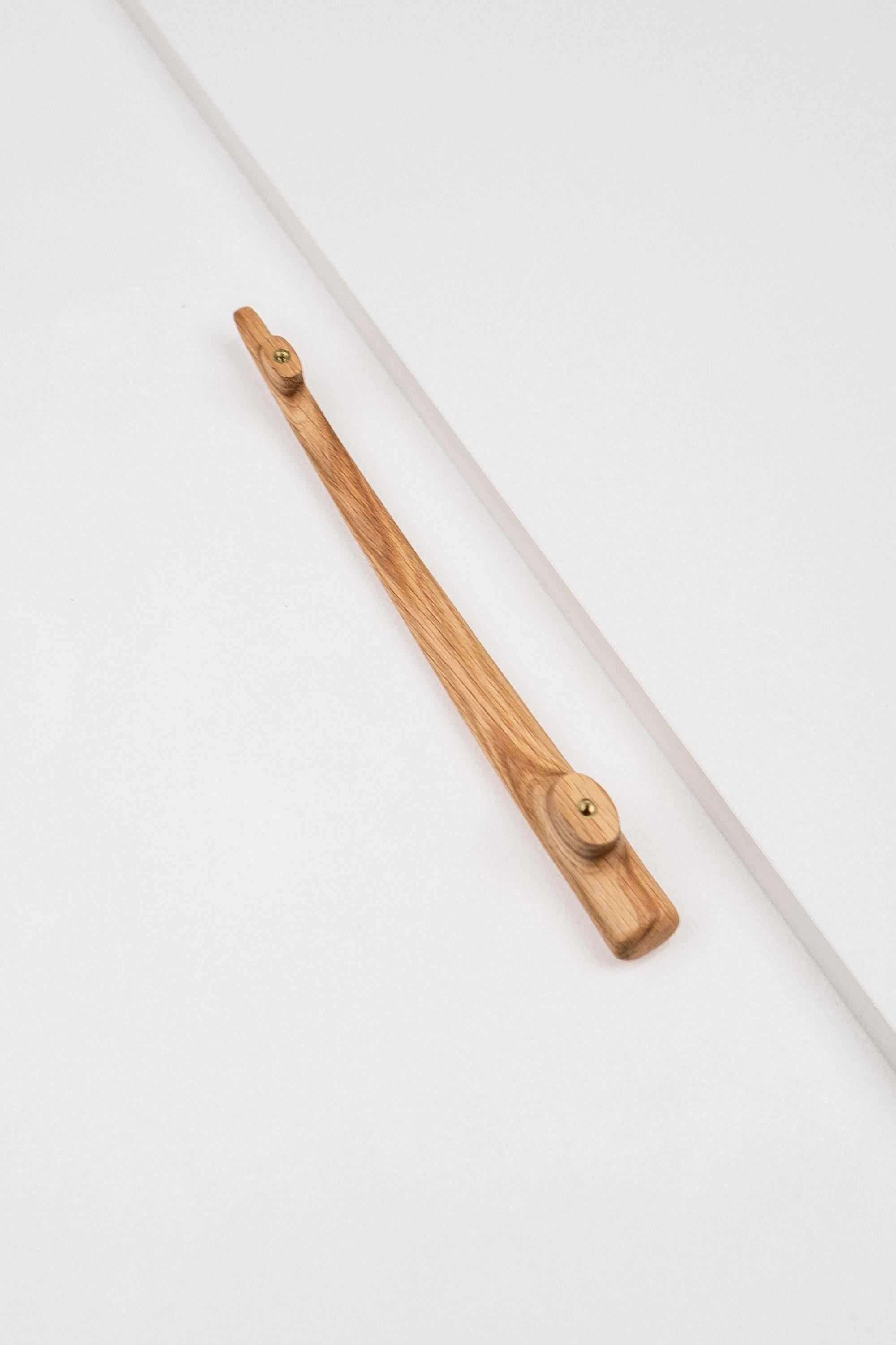 Glide Solid Oak Cabinet Handle, Long Wooden Handle for Kitchen Cabinets and Furniture