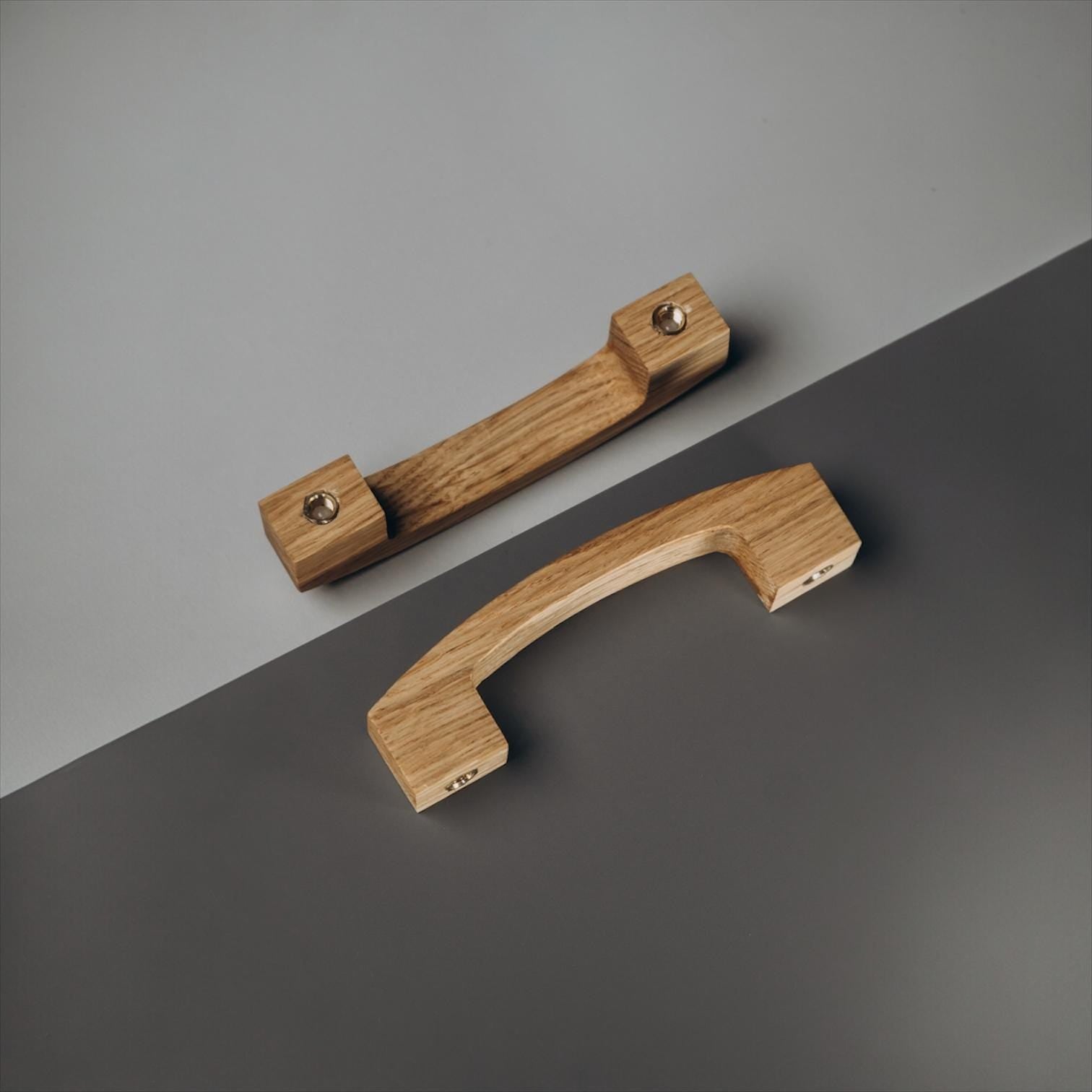 Long Solid Oak Cabinet Handles, Minimalist Wooden Drawer Pulls, Modern Furniture Hardware