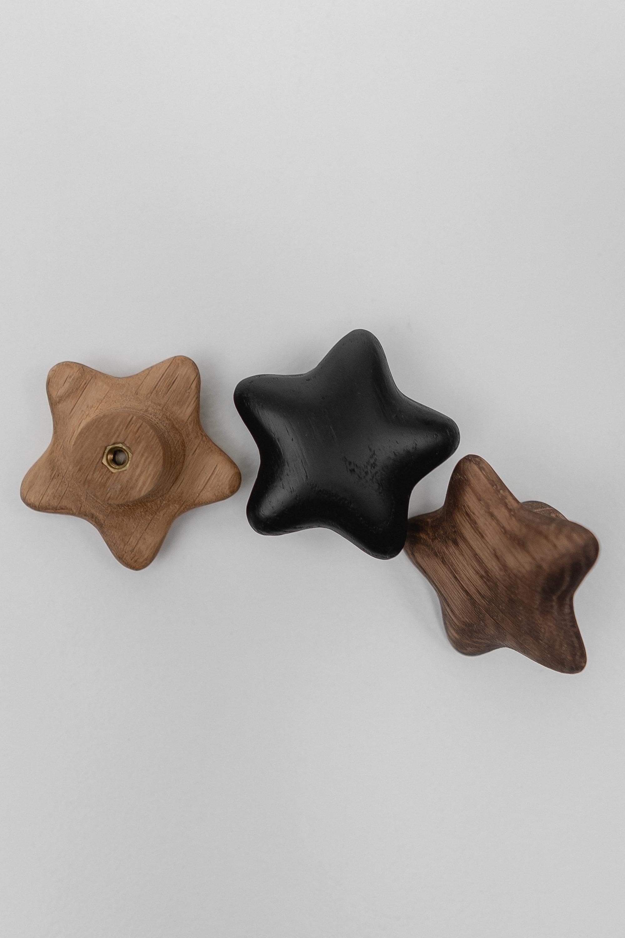 Star-Shaped Cabinet Knob, Solid Oak Drawer Knob, Wooden Knob for Kids' Furniture