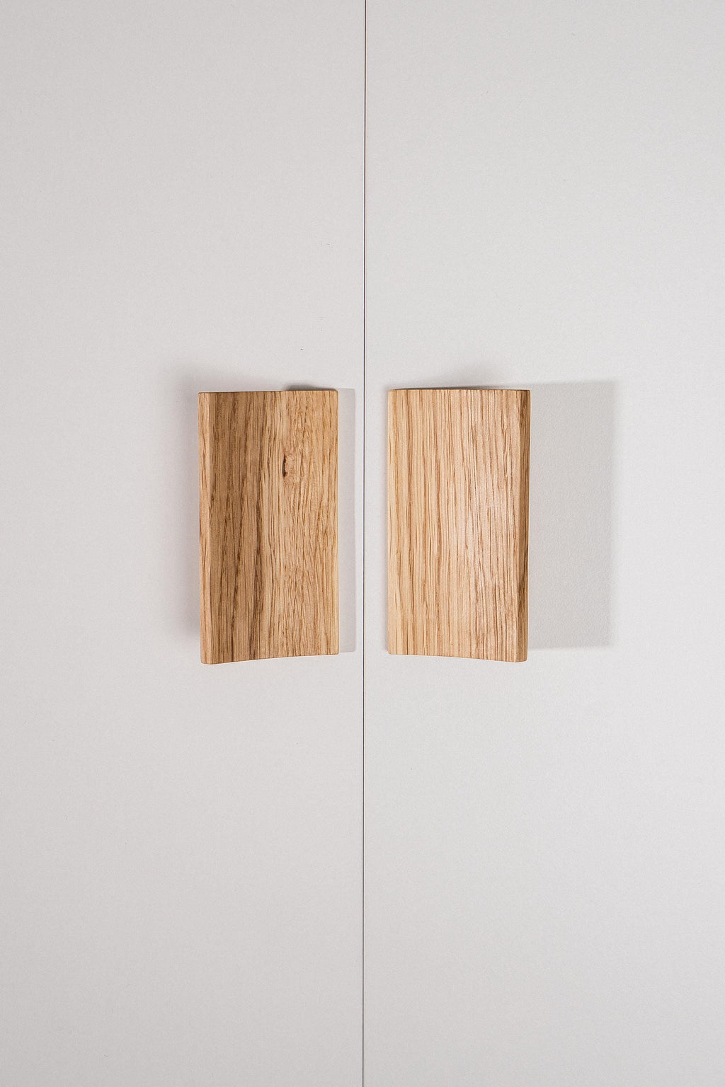 Plank Solid Oak Cabinet Handle, Long Wooden Furniture Handle, Walnut Finish